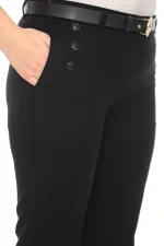 Elegantné dámske nohavice s ozdobnými gombíkmi – Obrázok 9