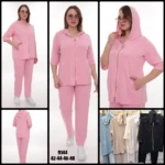 Dámska voľnočasová súprava s kapucňou a kamienkami