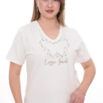 Dámske tričko s V-výstrihom a jemným zdobením