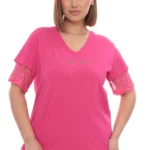 Dámske tričko s čipkovým detailom na chrbte