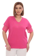 Dámske tričko s čipkovým detailom na chrbte