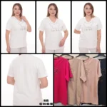 Dámske tričko s V-výstrihom a jemným zdobením – Obrázok 4