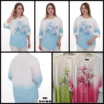 Dámska tunika s kvetinovou potlačou a farebným prechodom