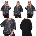 Dámska tunika s potlačou tváre a zlatým detailom