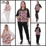 Dámska voľnočasová súprava s kvetinovým vzorom a čipkou
