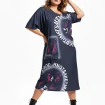 Oversized dámske šaty s modernou potlačou