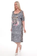Dámske šaty s leopardím vzorom a potlačou tigra – Obrázok 3