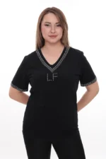 Dámske tričko s kamienkovým zdobením LF