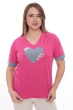 Dámske tričko so srdcom a perlami
