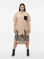 Košeľové šaty Urban Sketch s umeleckou potlačou – Obrázok 3